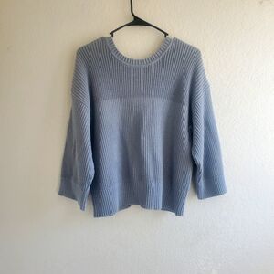 Cabi Blue Sweater Small Full Back Zip Fall Winter Spring Comfy